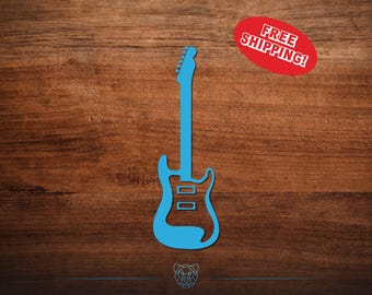 Electric Guitar Vinyl Decal - Choose Your Color and Size
