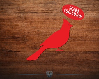Cardinal Decal, Cardinal Sticker, Vinyl Decal, Car Decal - Multiple Colors and Sizes