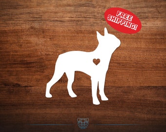 Boston Terrier Decal: Vinyl Car Window Sticker, Multiple Colors and Sizes