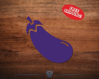 Eggplant Vinyl Decal - Multiple colors and sizes - Eggplant Emoticon, Eggplant Decal, Eggplant Emote Decal, Sticker, Vegetable Decal
