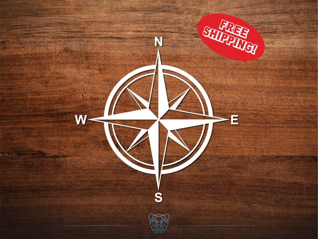 Compass Vinyl Sticker Compass Vinyl Decal - Choose Your Color and Size - Etsy