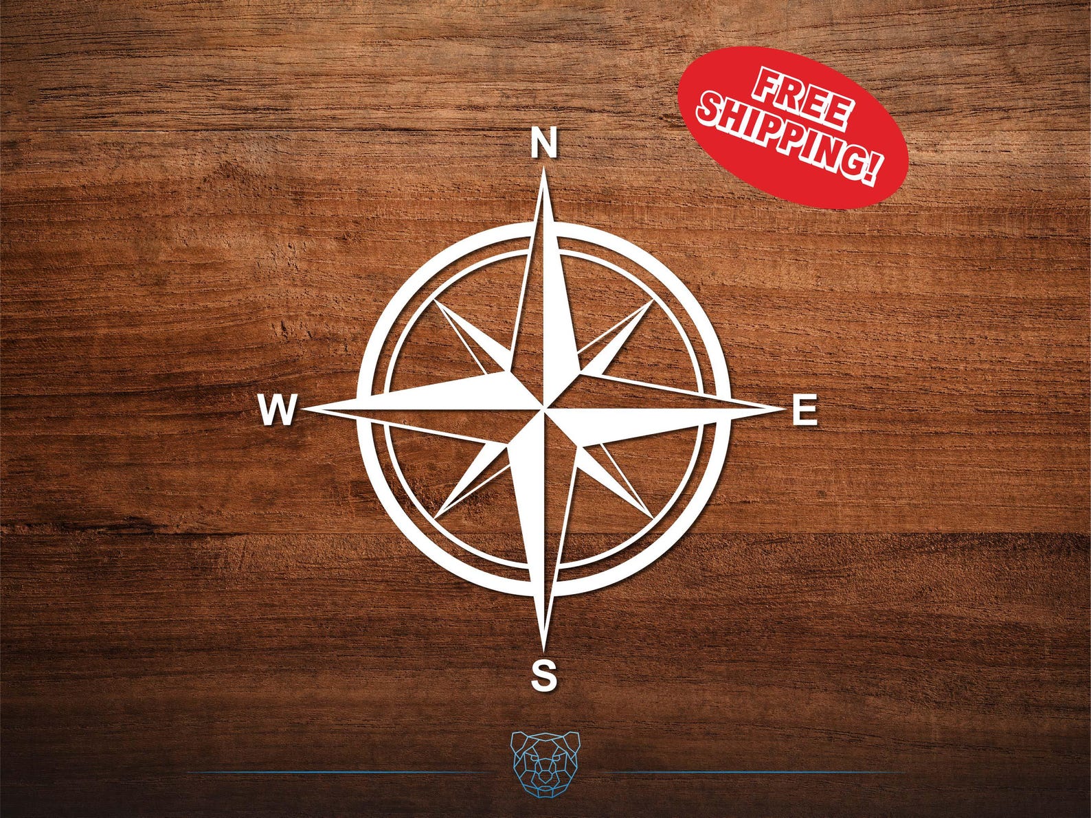Compass Vinyl Decal - Choose Your Color and Size - Etsy