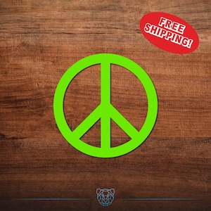 Calcomanía de signo de paz - Múltiples colores y tamaños - Calcomanía de coche, Calcomanía de vinilo, Signo de paz, Amor, Hippies, Símbolo de paz, Guerra de Vietnam