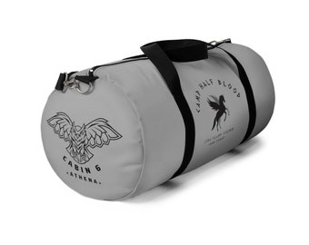 Percy Jackson Camp Half Blood Cabin 6 (Athena) Grey Duffel Bag