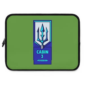 Percy Jackson Campamento Mestizo Cabina 3 (Poseidón) Verde Funda para portátil