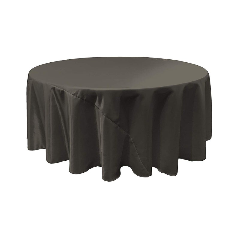 Black 108 Bridal Satin Round Tablecloth 108 Inch