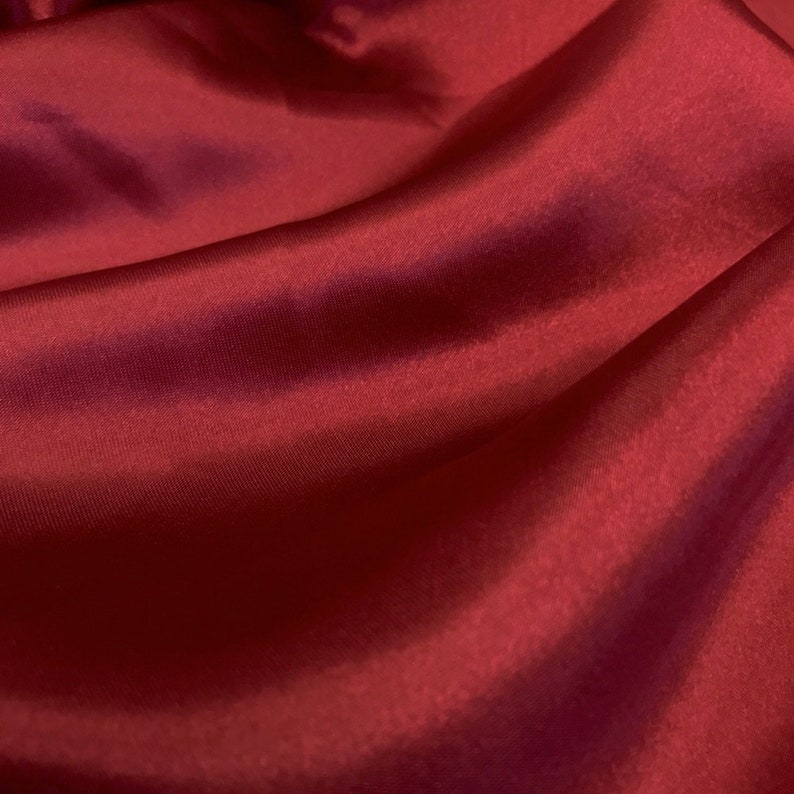 5 YARD, Burgundy Charmeuse Bridal Satin Fabric for Wedding Dress 60 inches By the Yard Charmuse