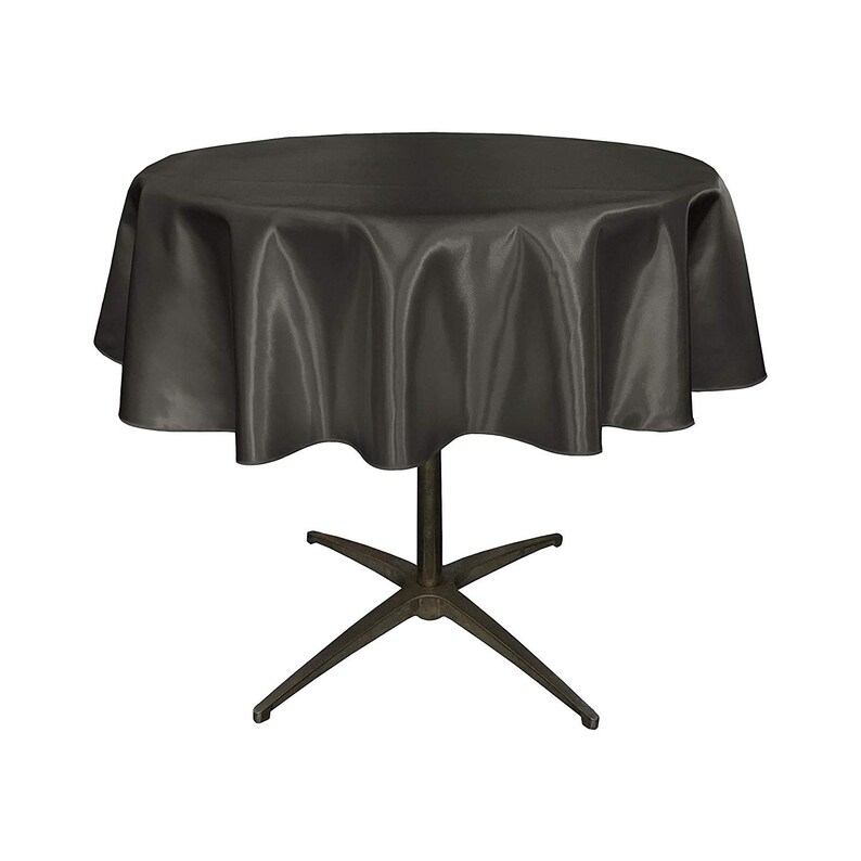 Bridal Satin Round Tablecloth Black 58-Inch