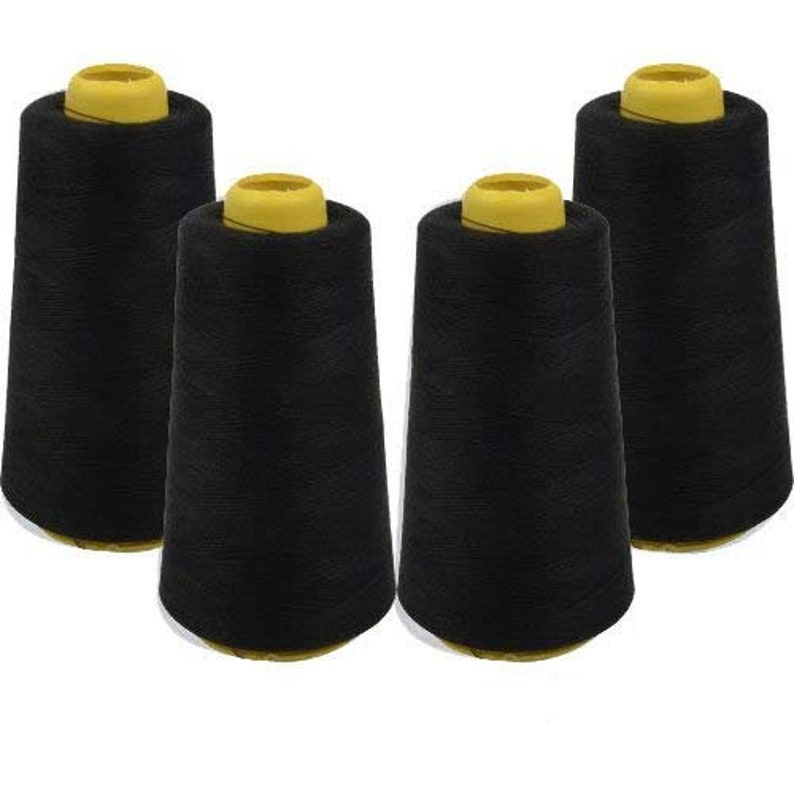 4 PACK of 6000 Yard Spools White Sewing Thread All Purpose 100/% Spun Polyester