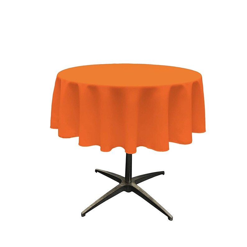 Orange Polyester Poplin Tablecloth 58-Inch Round