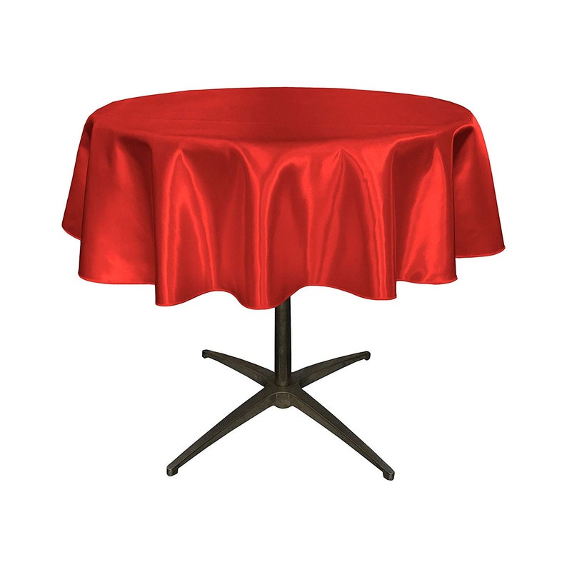 Red 51-Inch 51 Bridal Satin Round Tablecloth