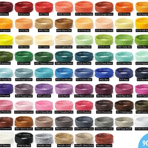 140 Colors – 90ft Linhasita 1mm Waxed Polyester Cord, Waxed Thread, Macrame, Knotting String, Leather Sewing, Beading Thread, Kumihimo Cord
