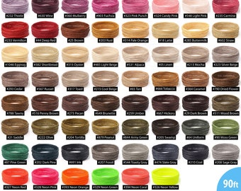 140 Colors – 90ft Linhasita 1mm Waxed Polyester Cord, Waxed Thread, Macrame, Knotting String, Leather Sewing, Beading Thread, Kumihimo Cord