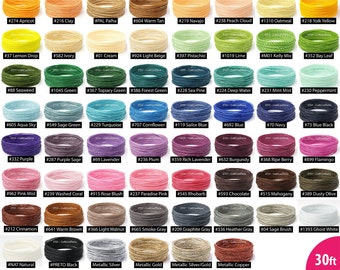 140 Colors – 30ft Linhasita 1mm Waxed Polyester Cord, Waxed Thread, Macrame, Knotting String, Leather Sewing, Beading Thread, Kumihimo Cord