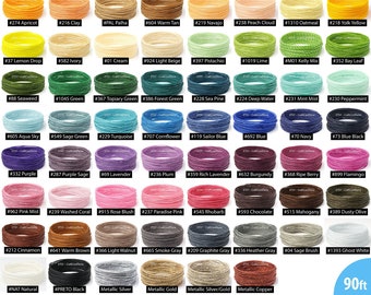 140 Colors – 90ft Linhasita 1mm Waxed Polyester Cord, Waxed Thread, Macrame, Knotting String, Leather Sewing, Beading Thread, Kumihimo Cord