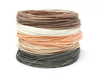 50 meters – 5 Color Set Linhasita 1mm Waxed Polyester Cord Thread Macrame Knotting String Leather Sewing Beading Friendship Bracelet Cord