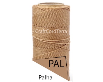 Linhasita 1mm gewachste Polyesterschnur, Makramee-Schnur, gedrehtes Leder, Perlenfaden, Armband-Wachsschnur, Palha 188m Spule