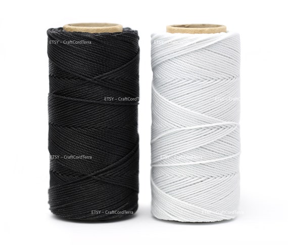 Linhasita 1.5mm cordon de polyester ciré, fil, cordon de macramé épais,  corde de nouage, couture en cuir torsadé, fil de perlage, bracelet cordon  de cire -  France