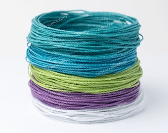 50 meters – 5 Color Set Linhasita 1mm Waxed Polyester Cord Thread Macrame Knotting String Leather Sewing Beading Friendship Bracelet Cord