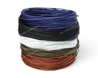 50 metri - 5 Set di colori # 2 Linhasita 1mm Filo di corda in poliestere cerato Macrame Annodatura Stringa In pelle Cucito Perline Filo Bracciale Cera Corda