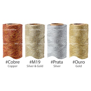 0.5mm Linhasita Metallic Waxed Polyester Cord, Micro Macrame Waxed Thread, Knotting String, Twisted Sewing, Beading Thread, 368yd Spool