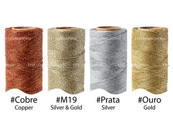 0.5mm Linhasita Metallic Waxed Polyester Cord, Micro Macrame Waxed Thread, Knotting String, Twisted Sewing, Beading Thread, 368yd Spool