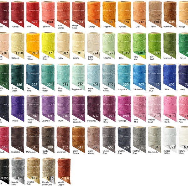 140 colores Linhasita Cordón de poliéster encerado de 1 mm, macramé, cuerda para anudar, costura de cuero, cuentas, hilo encerado Kumihimo, carrete de 188 yardas, juego #1