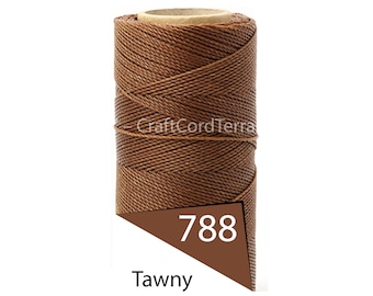 Linhasita 1 mm Gewachste Polyester Schnur, Faden, Makramee Schnur, Gedrehtes Leder Nähen, Perlenfaden, Armband Wachsschnur, Tawny 188m Spule