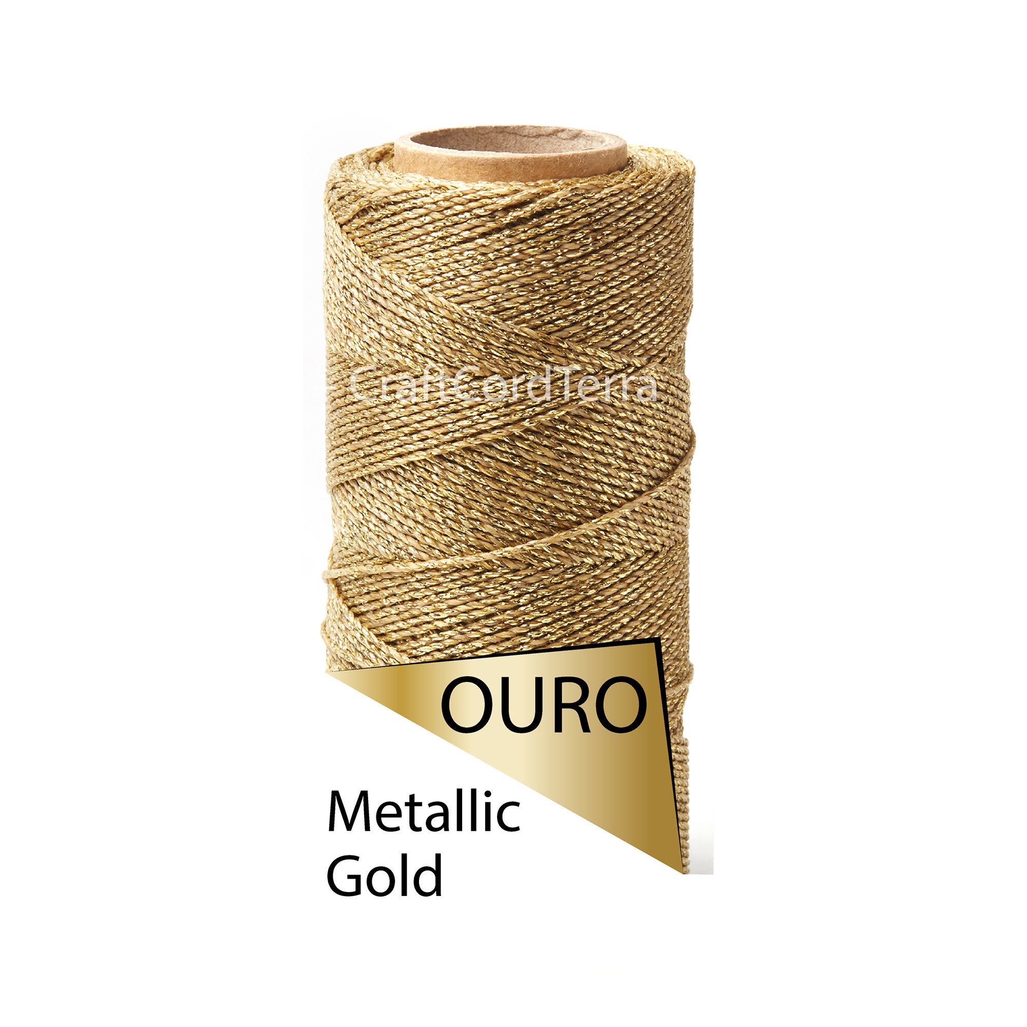 Gold Metallic - 1.2 mm - Linhasita Waxed Polyester Cord (PE-4)