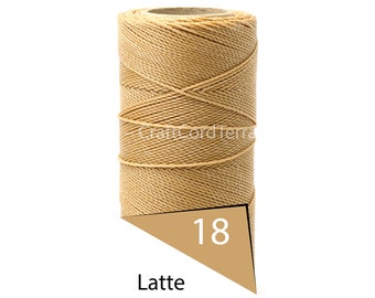 Linhasita 1mm Waxed Polyester Cord, Thread, Macrame Cord, Twisted Leather Sewing, Beading Thread, Bracelet Wax Cord, Latte 188yd Spool