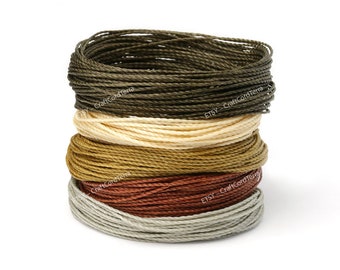 50 meters – 5 Color Set #3 Linhasita 1mm Waxed Polyester Cord Thread Macrame Knotting String Leather Sewing Beading Friendship Bracelet Cord