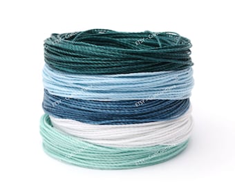 50 meters – 5 Color Set Linhasita 1mm Waxed Polyester Cord Thread Macrame Knotting String Leather Sewing Beading Friendship Bracelet Cord