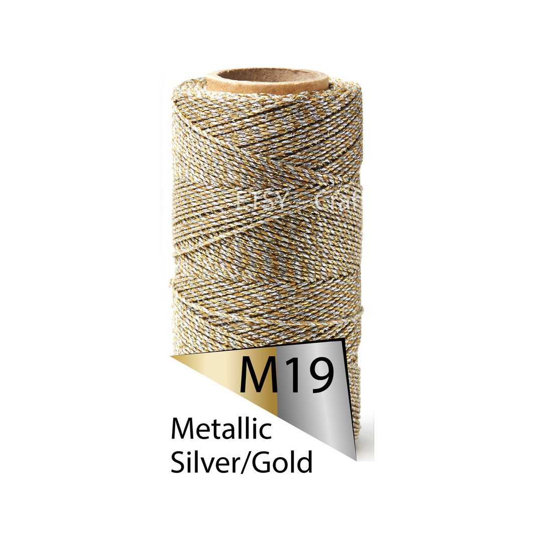 Linhasita 1mm Metallic Silver/gold Waxed Cord, Thread, Macrame Cord