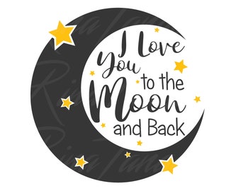 Moon And Back Svg Etsy