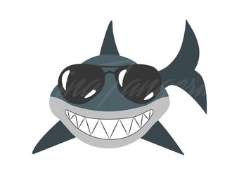 cartoon shark with sunglasses