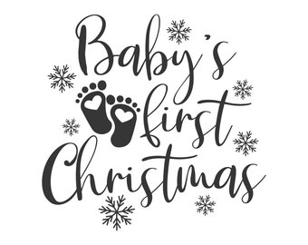 Babys First Christmas Svg Etsy