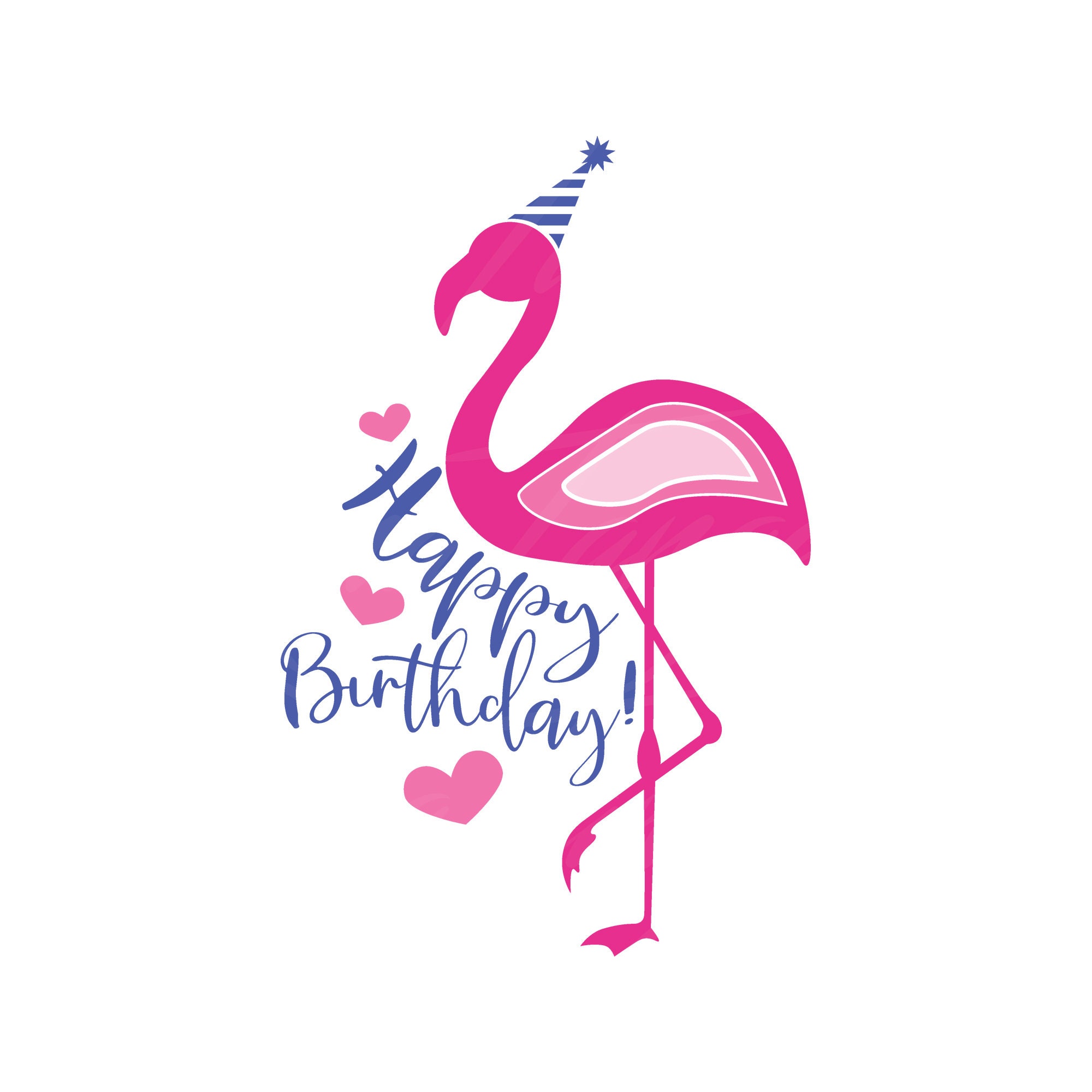 Happy birthday svg flamingo svg png dxf Cutting files Cricut | Etsy
