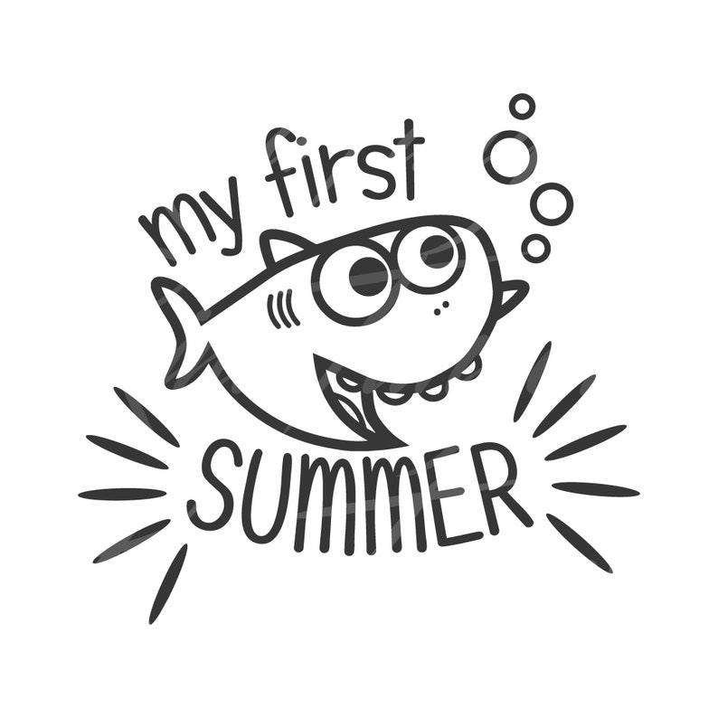 Download My First Summer Svg Baby Shark Svg Shark Svg Png Dxf Cutting Etsy