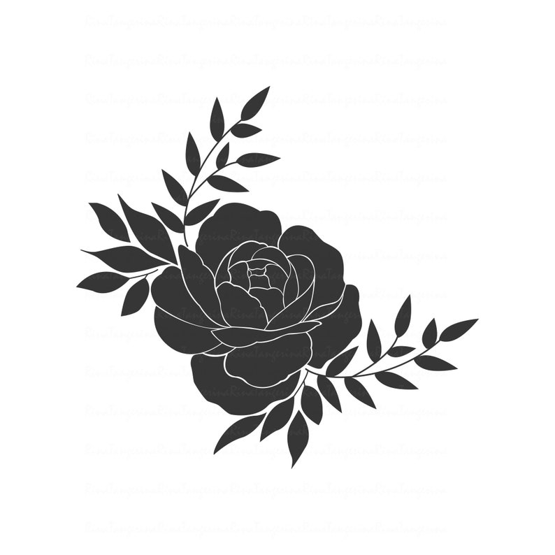 Download Peony svg flower svg floral svg png dxf Cutting files ...
