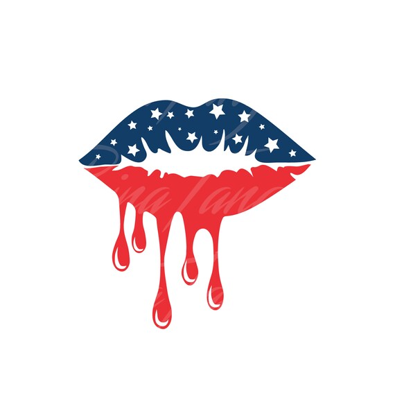 Download American Lips Svg Png Dxf Jpeg Ai Cutting Files Dripping Lips 4th Of July Lips Funny Cute Svg Designs Print For T Shirt Svg Files For Cricut
