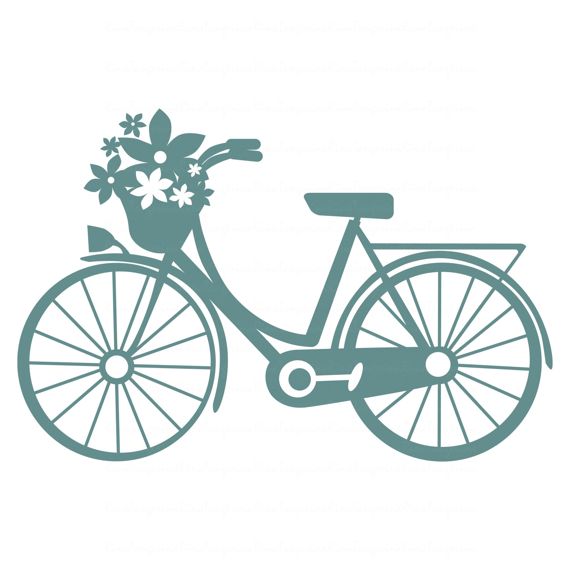 Bicycle svg flowers svg png dxf Cutting files Cricut Cute svg Etsy