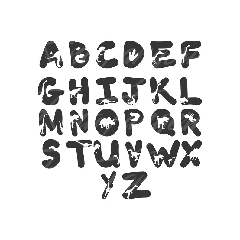 Dinosaur font svg png dxf Cutting files Cricut Cute svg | Etsy