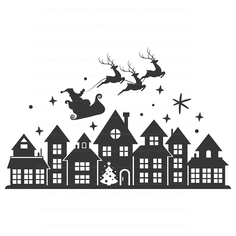 Download Christmas town decoration svg christmas village svg ...