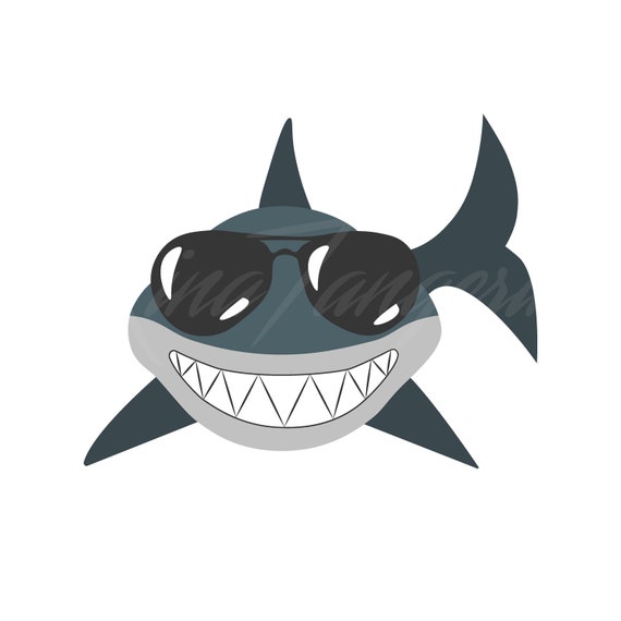 Download Shark with glasses SVG Baby Shark svg shark svg png dxf | Etsy