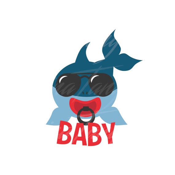 Download Shark Baby Svg Shark Svg Shark With Glasses Svg Png Dxf Etsy
