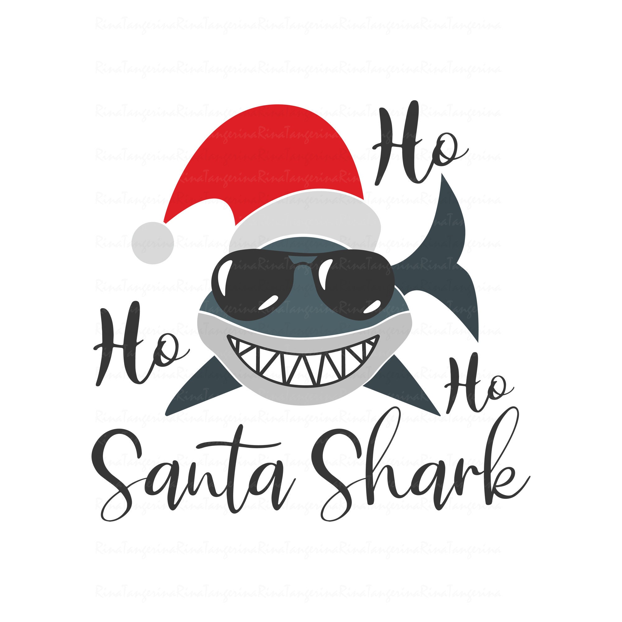 Download Santa Shark svg shark svg ho ho ho svg christmas svg png ...