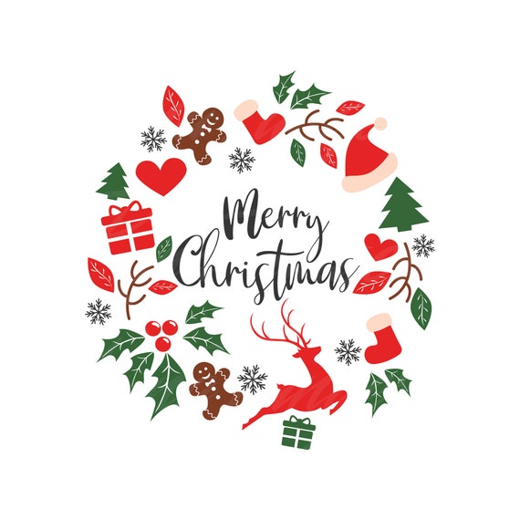 Couronne De Noel Svg Joyeux Noel Svg Christmas Svg Png Dxf Etsy Canada