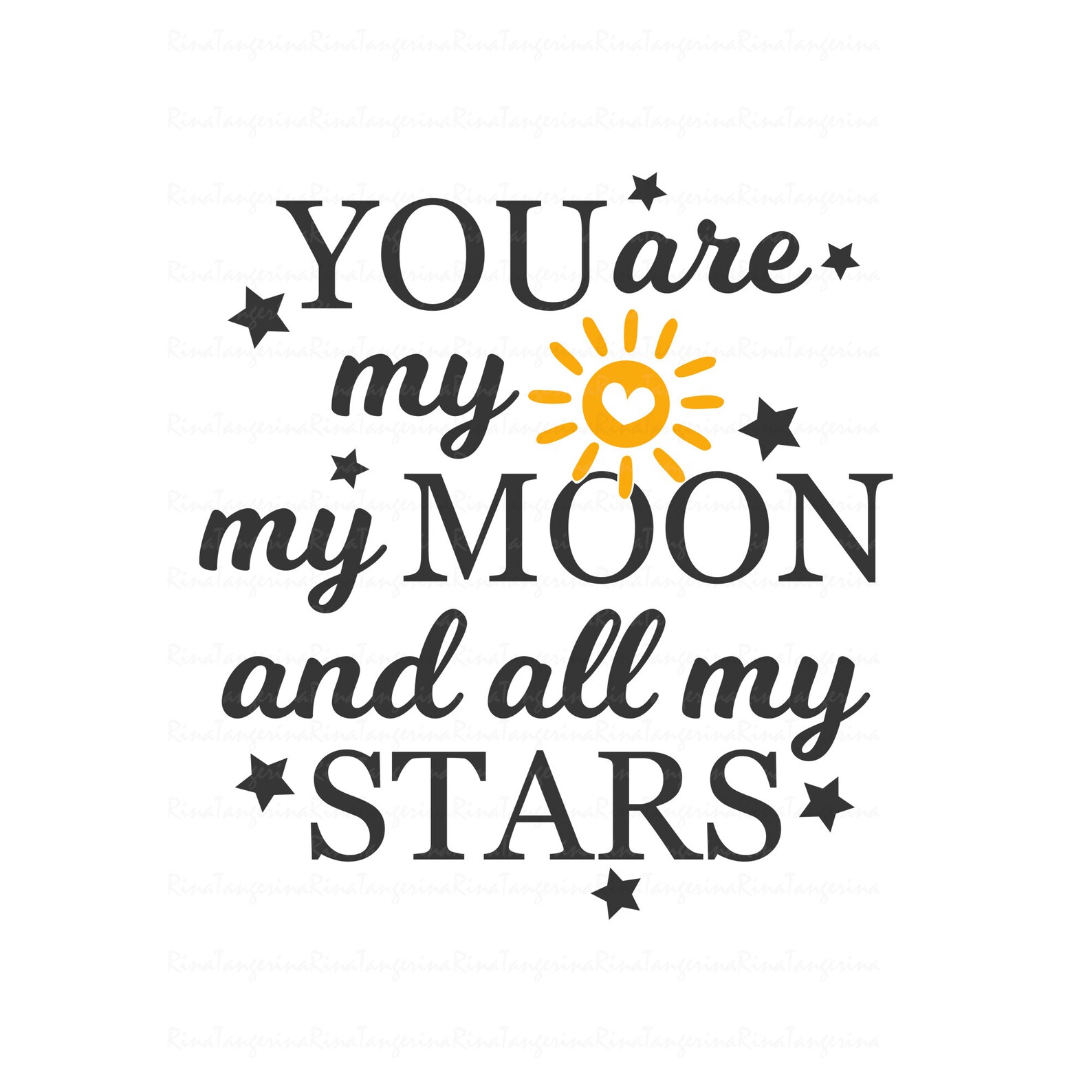 You are my sun my moon and all my stars svg Valentines day svg Etsy