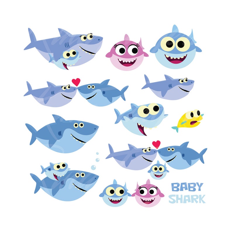 Download Baby Shark SVG Family Shark love svg png dxf Cutting files ...
