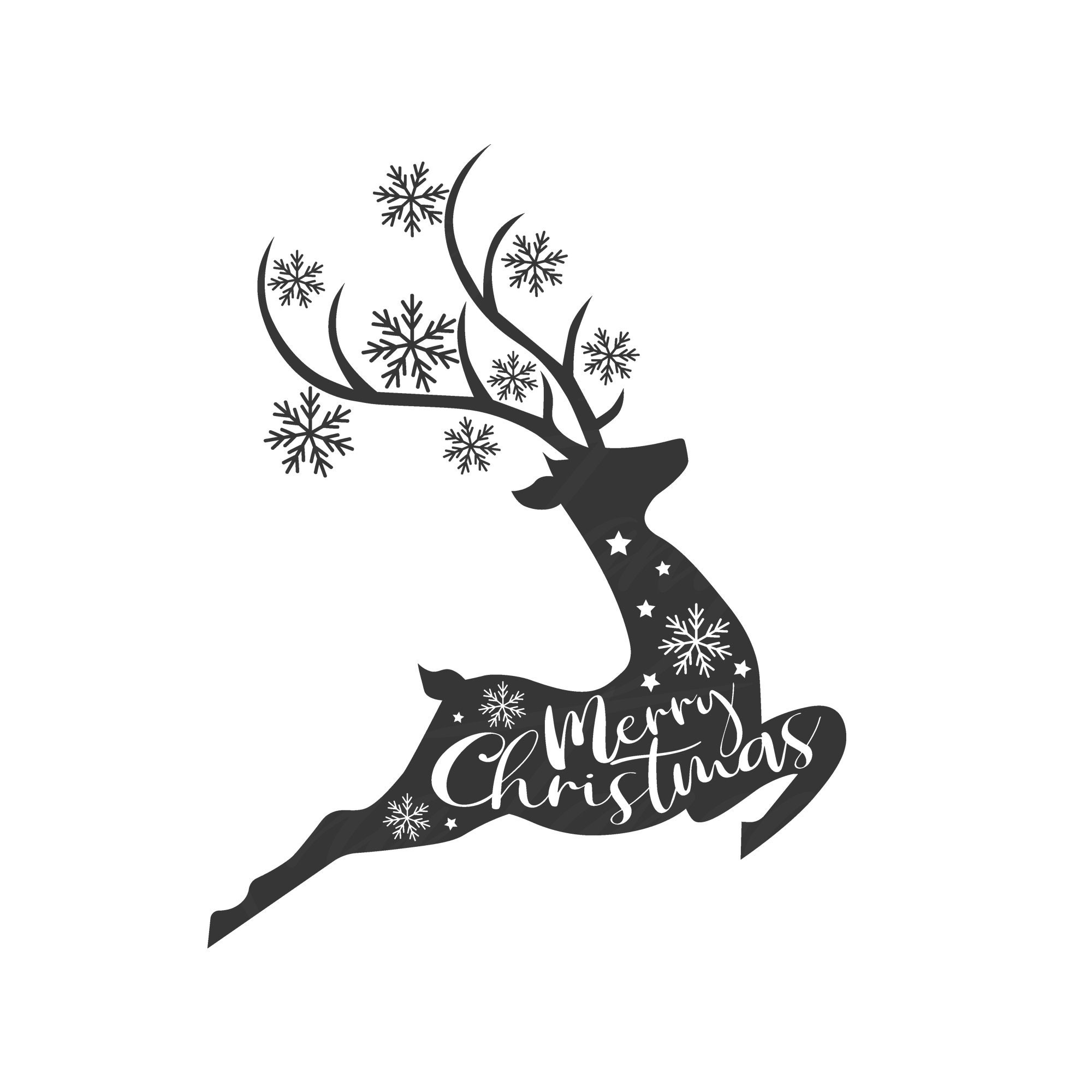 Christmas Reindeer Svg Deer Svg Merry Christmas Svg Christmas Etsy